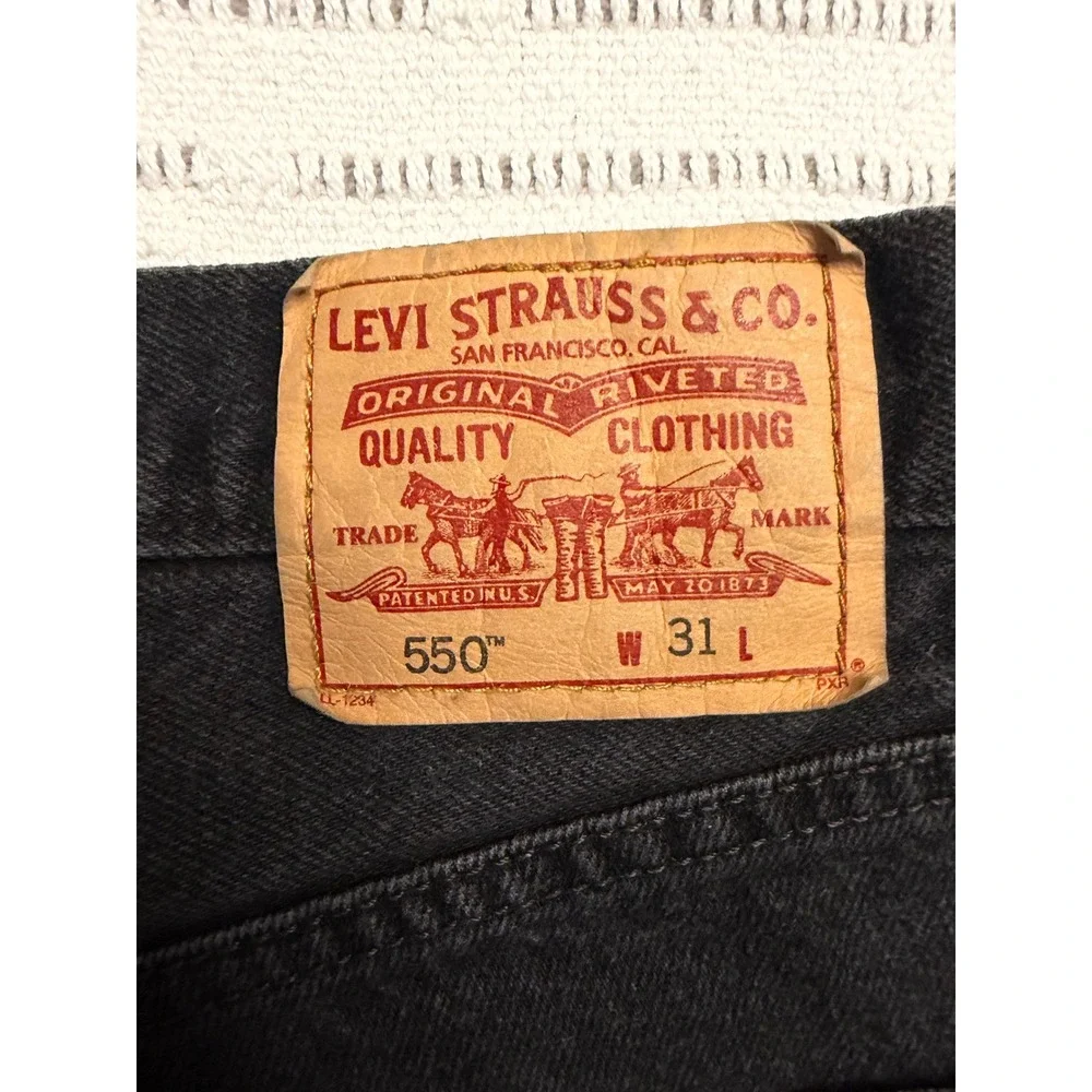 Vintage Levis 550 Relaxed Fit Denim Shorts Mens 31 Black100% Cotton Jean Shorts